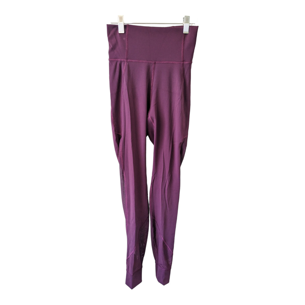 Lululemon Size 4 Fresh Tracks Pant II Mesh Panels High Rise Leggings Purple